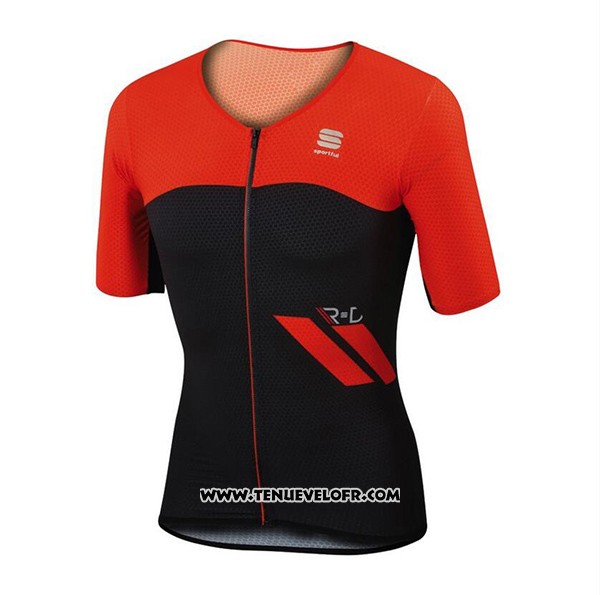 2017 Maillot Ciclismo Sportful Rouge et Noir Manches Courtes et Cuissard