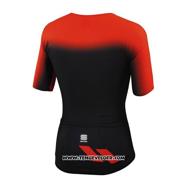 2017 Maillot Ciclismo Sportful Rouge et Noir Manches Courtes et Cuissard