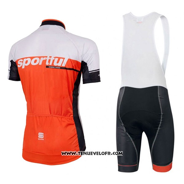 2017 Maillot Ciclismo Sportful SC Blanc et Orange Manches Courtes et Cuissard