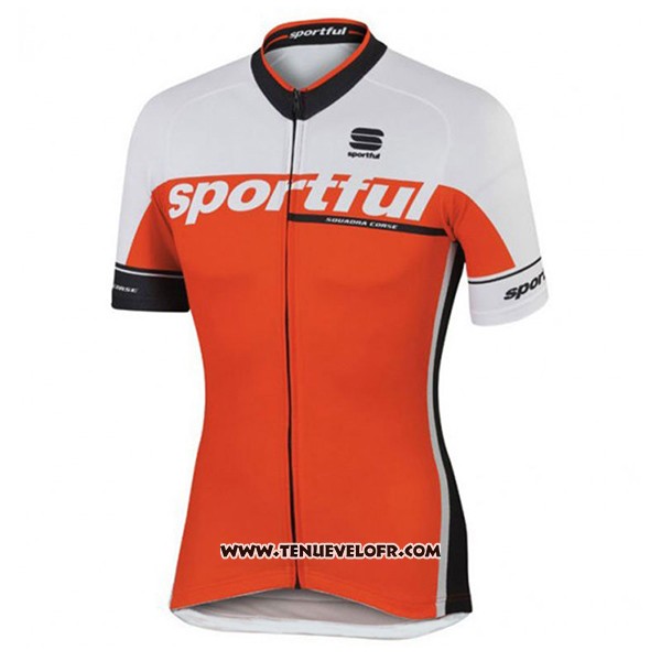 2017 Maillot Ciclismo Sportful SC Blanc et Orange Manches Courtes et Cuissard
