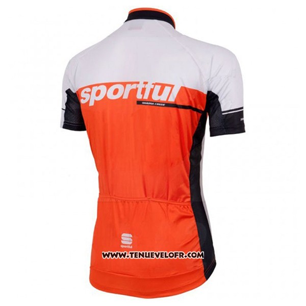 2017 Maillot Ciclismo Sportful SC Blanc et Orange Manches Courtes et Cuissard