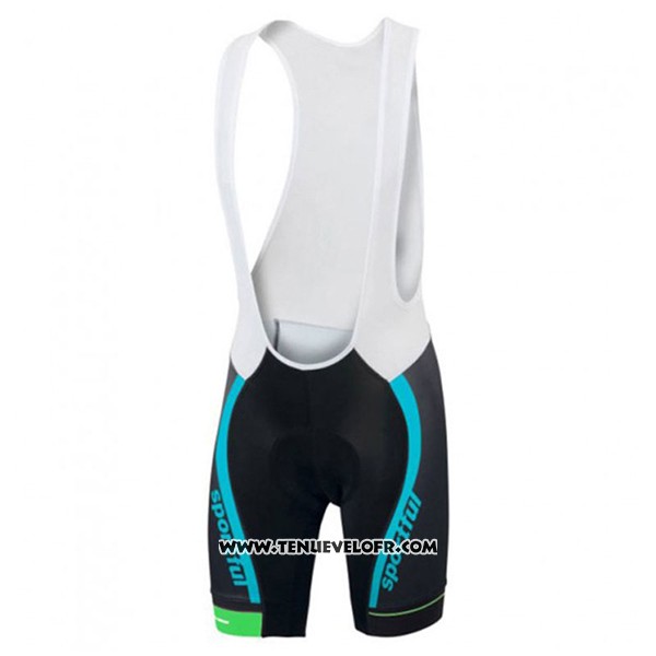 2017 Maillot Ciclismo Sportful SC Bleu Clair et Noir Manches Courtes et Cuissard