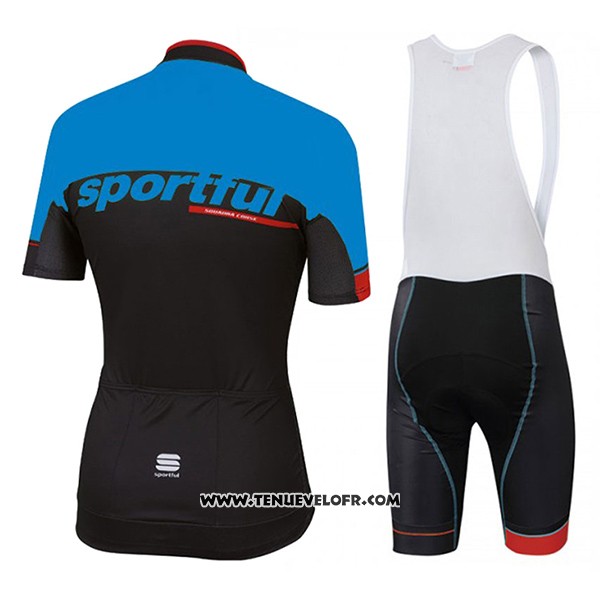 2017 Maillot Ciclismo Sportful SC Bleu et Noir Manches Courtes et Cuissard