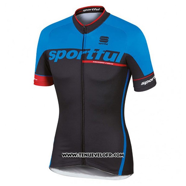 2017 Maillot Ciclismo Sportful SC Bleu et Noir Manches Courtes et Cuissard