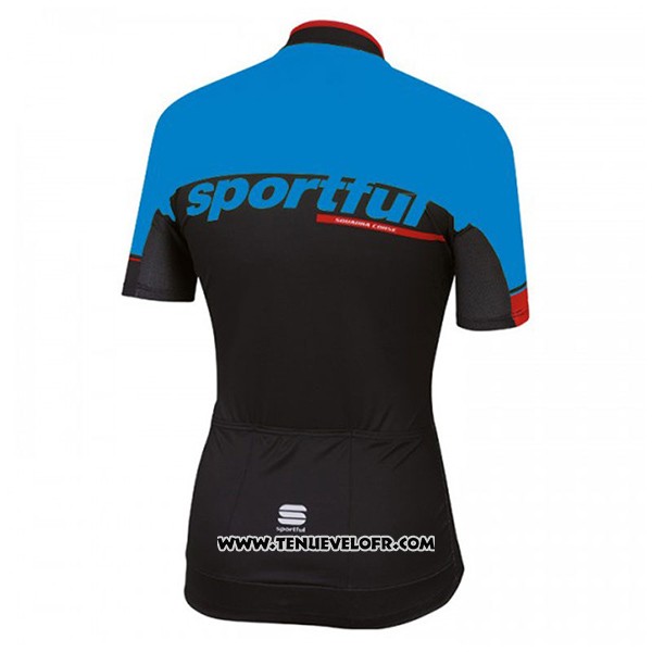 2017 Maillot Ciclismo Sportful SC Bleu et Noir Manches Courtes et Cuissard