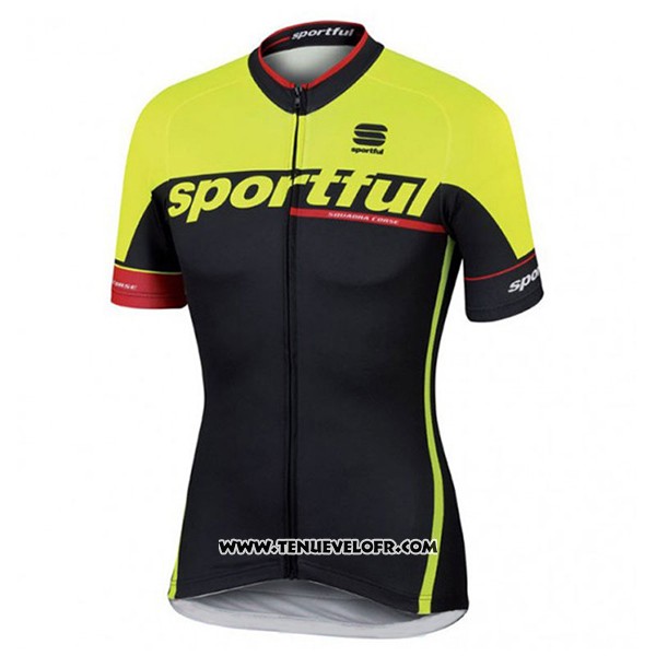 2017 Maillot Ciclismo Sportful SC Noir et Vert Manches Courtes et Cuissard