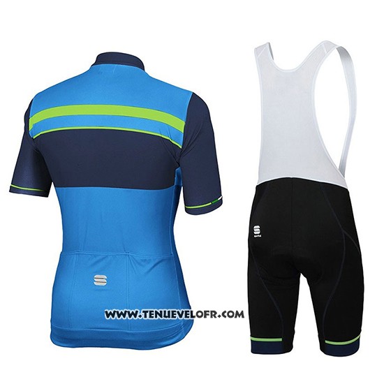 2018 Maillot Ciclismo Sportful Bleu Manches Courtes et Cuissard