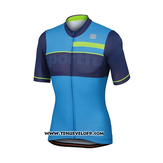 2018 Maillot Ciclismo Sportful Bleu Manches Courtes et Cuissard