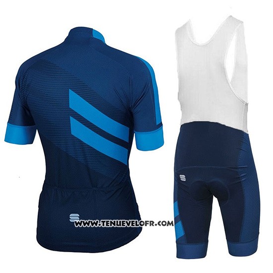2018 Maillot Ciclismo Sportful Fonce Bleu Manches Courtes et Cuissard