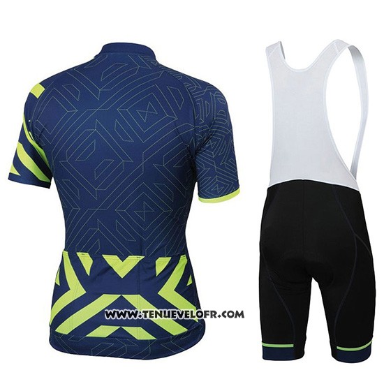 2018 Maillot Ciclismo Sportful Prism Fonce Bleu Manches Courtes et Cuissard