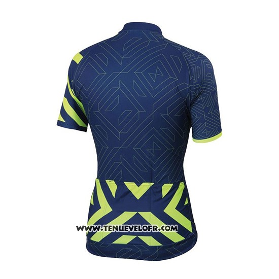 2018 Maillot Ciclismo Sportful Prism Fonce Bleu Manches Courtes et Cuissard