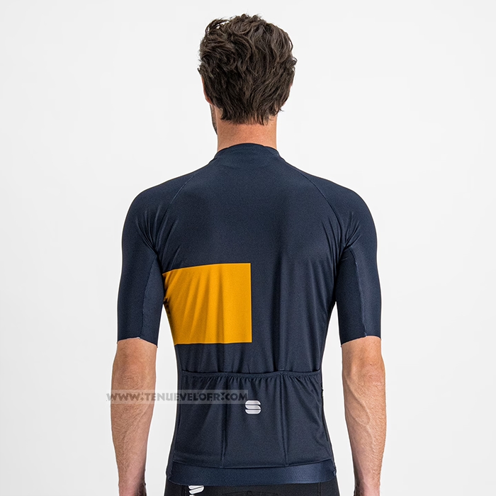 2023 Maillot Cyclisme Sportful Orange Bleu Manches Courtes et Cuissard