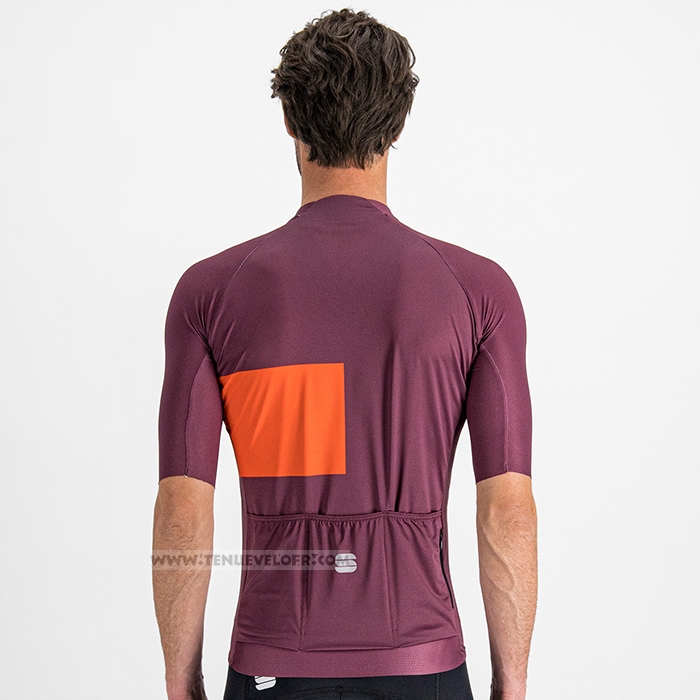 2023 Maillot Cyclisme Sportful Orange Violet Manches Courtes et Cuissard