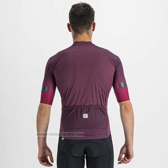 2023 Maillot Cyclisme Sportful Profond Violet Manches Courtes et Cuissard