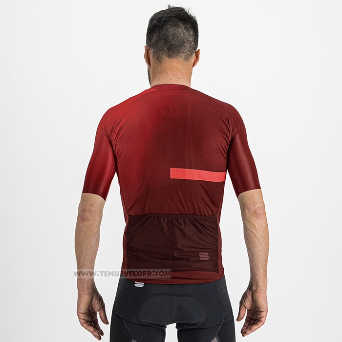 2023 Maillot Cyclisme Sportful Rouge Manches Courtes et Cuissard