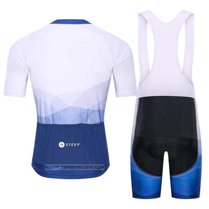 2021 Maillot Cyclisme Steep Bleu Manches Courtes et Cuissard