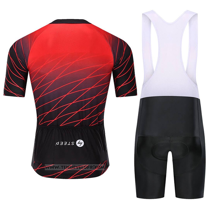 2021 Maillot Cyclisme Steep Rouge Manches Courtes et Cuissard