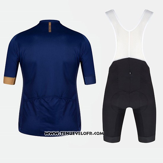 2018 Maillot Ciclismo Velo Bleu Orange Manches Courtes et Cuissard