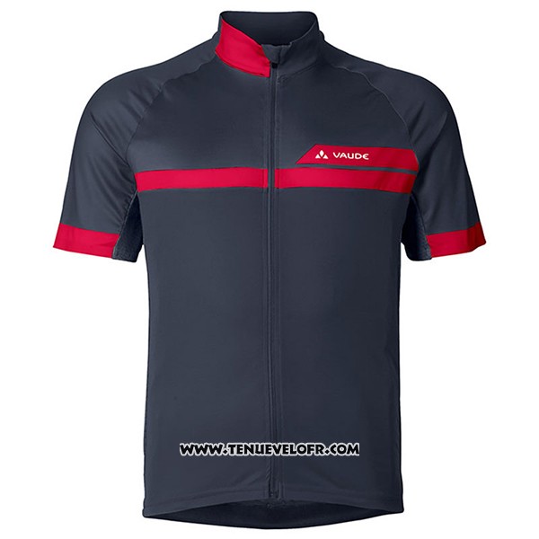 2017 Maillot Ciclismo Vaude Rouge et Noir Manches Courtes et Cuissard