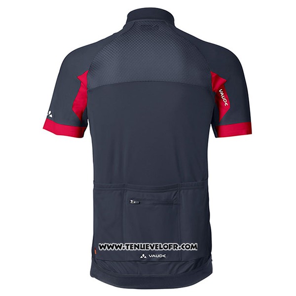 2017 Maillot Ciclismo Vaude Rouge et Noir Manches Courtes et Cuissard