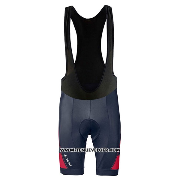 2017 Maillot Ciclismo Vaude Rouge et Noir Manches Courtes et Cuissard