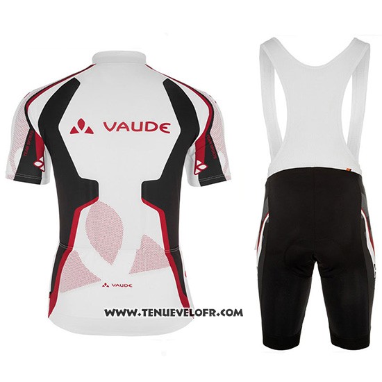 2018 Maillot Ciclismo Vaude Blanc Rouge Manches Courtes et Cuissard