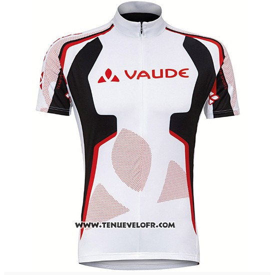 2018 Maillot Ciclismo Vaude Blanc Rouge Manches Courtes et Cuissard