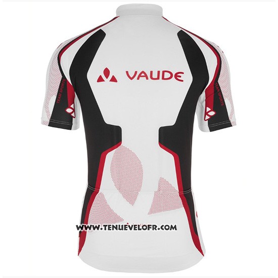 2018 Maillot Ciclismo Vaude Blanc Rouge Manches Courtes et Cuissard