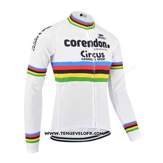2019 Maillot Ciclismo UCI Mondo Champion Corendon Circus Manches Longues et Cuissard