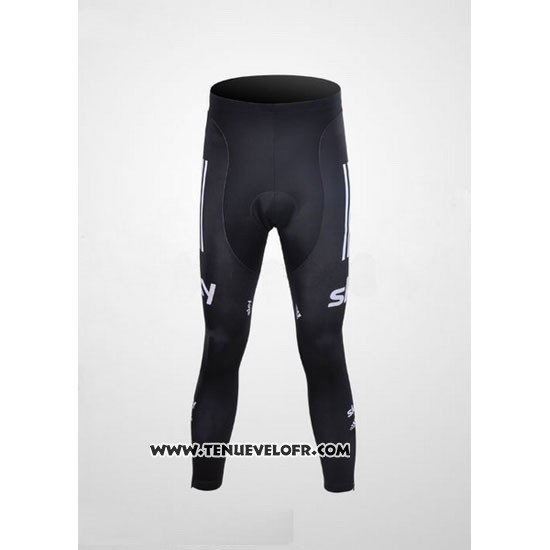 2012 Maillot Ciclismo Sky UCI Mondo Champion Noir et Blanc Manches Longues et Cuissard