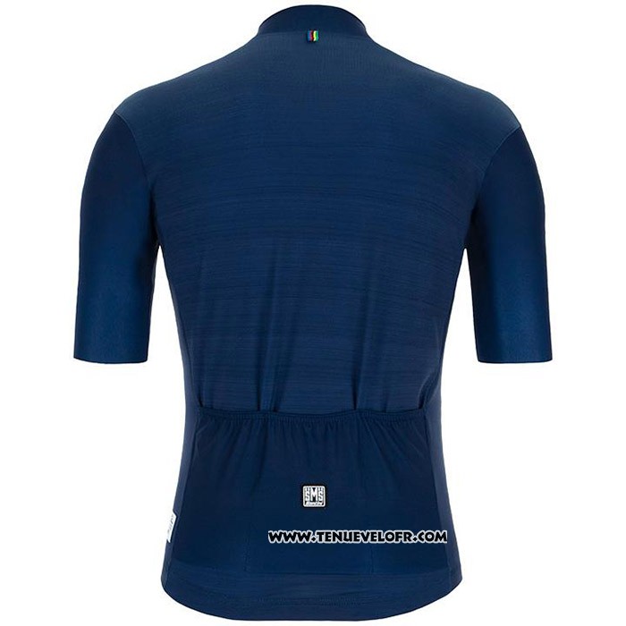 2020 Maillot Cyclisme UCI Profond Bleu Manches Courtes et Cuissard